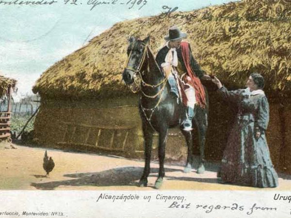 Alcanzándole un cimarron, Uruguay 1907